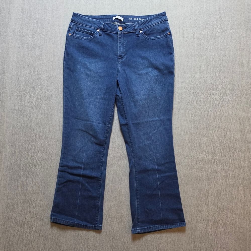 Lauren Conrad Kick Boot Jeans Women 12 Blue Dark Wash Stretch Denim